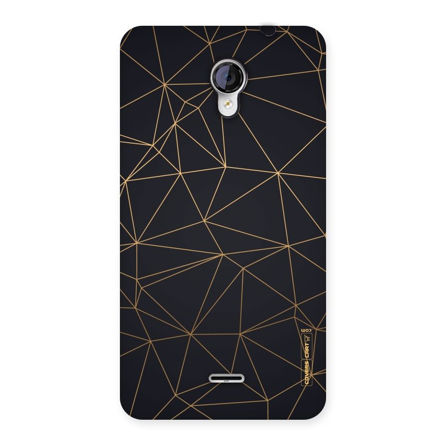 Black Golden Lines Back Case for Micromax Unite 2 A106