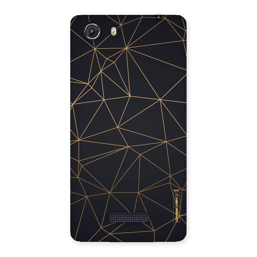 Black Golden Lines Back Case for Micromax Unite 3