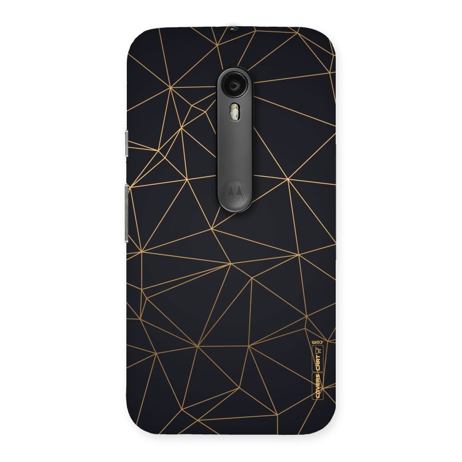 Black Golden Lines Back Case for Moto G Turbo