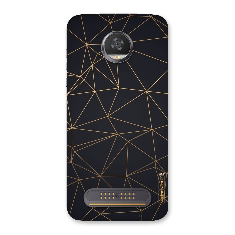 Black Golden Lines Back Case for Moto Z2 Play