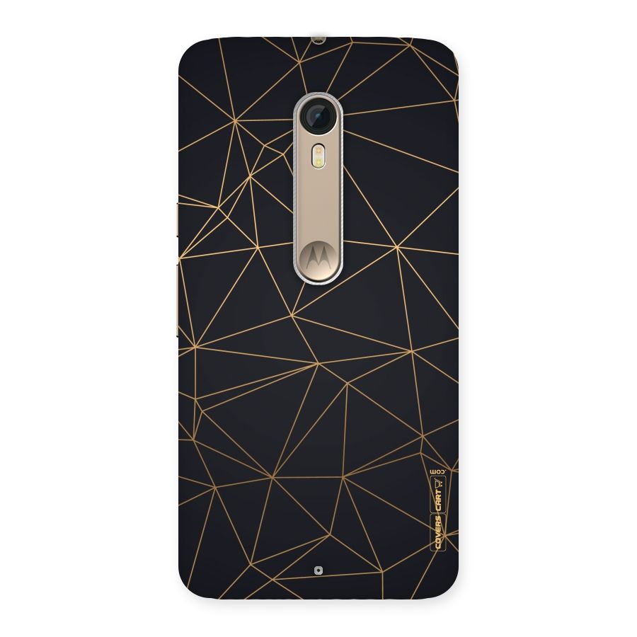 Black Golden Lines Back Case for Motorola Moto X Style