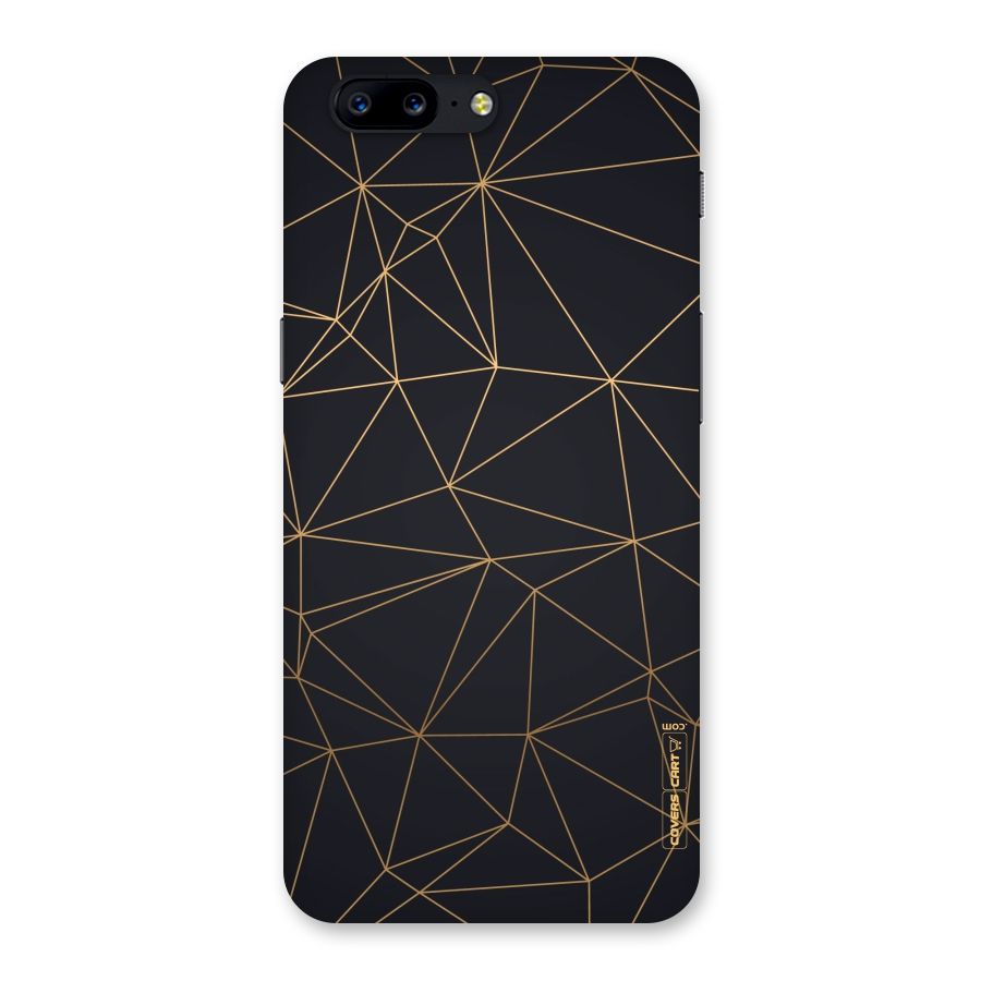 Black Golden Lines Back Case for OnePlus 5