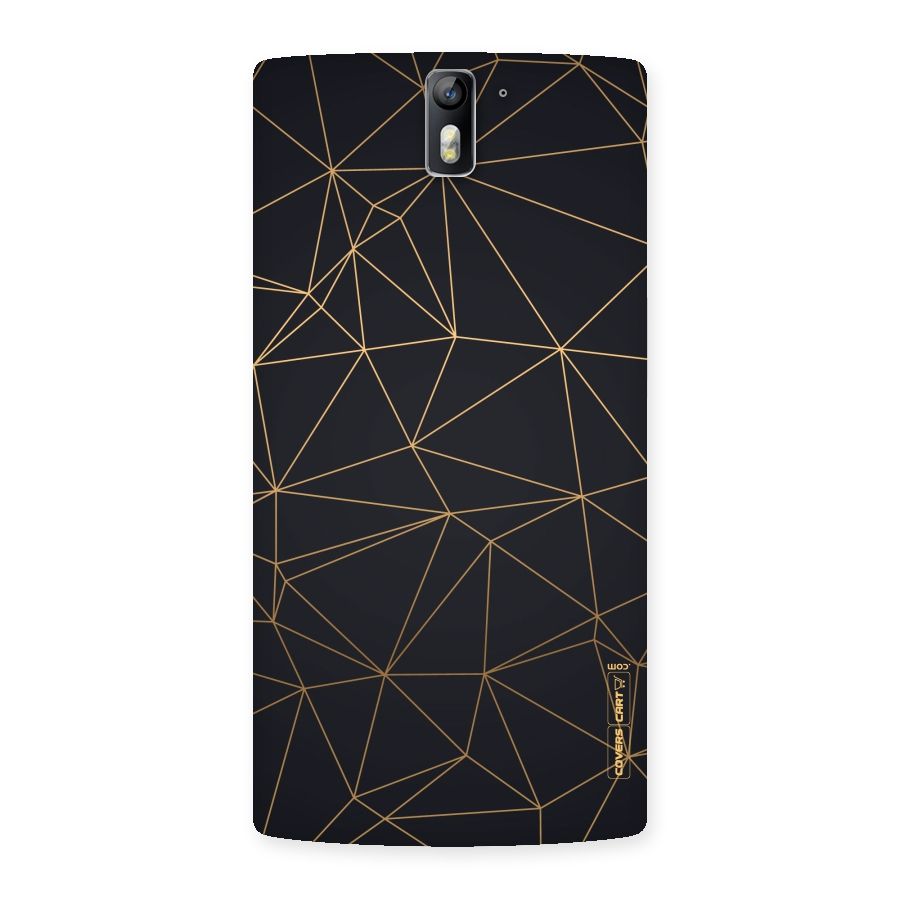 Black Golden Lines Back Case for One Plus One