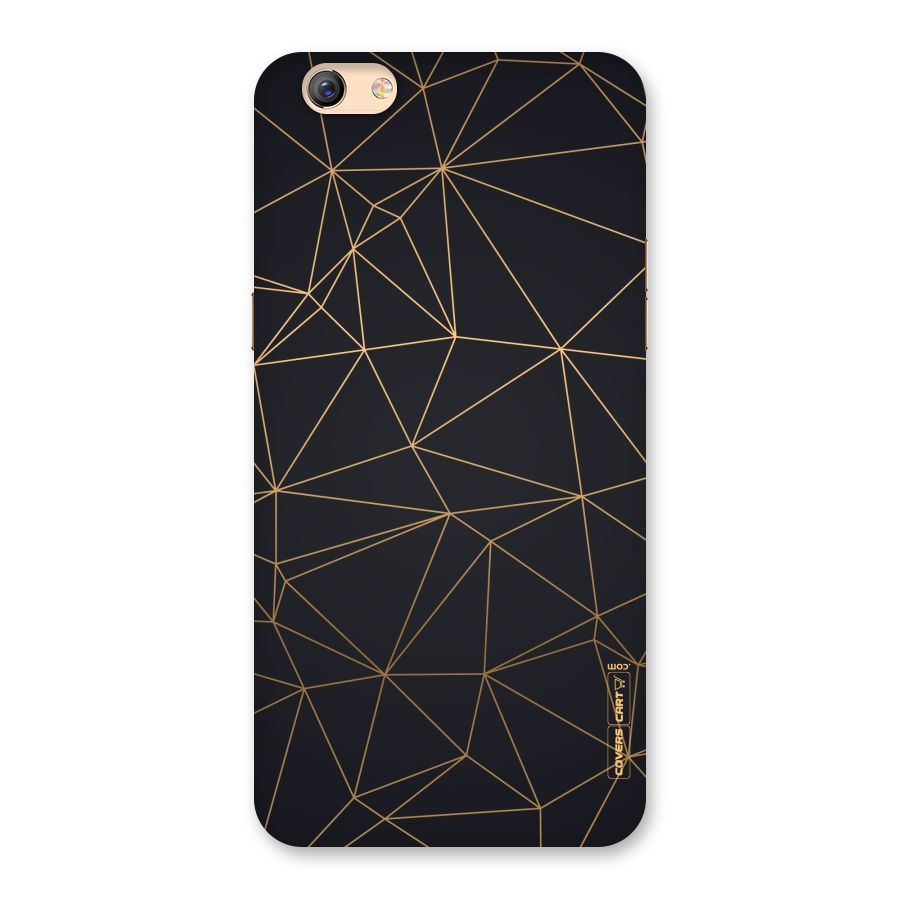 Black Golden Lines Back Case for Oppo F3 Plus