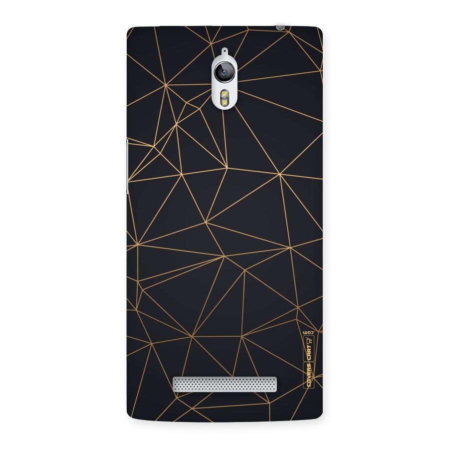 Black Golden Lines Back Case for Oppo Find 7