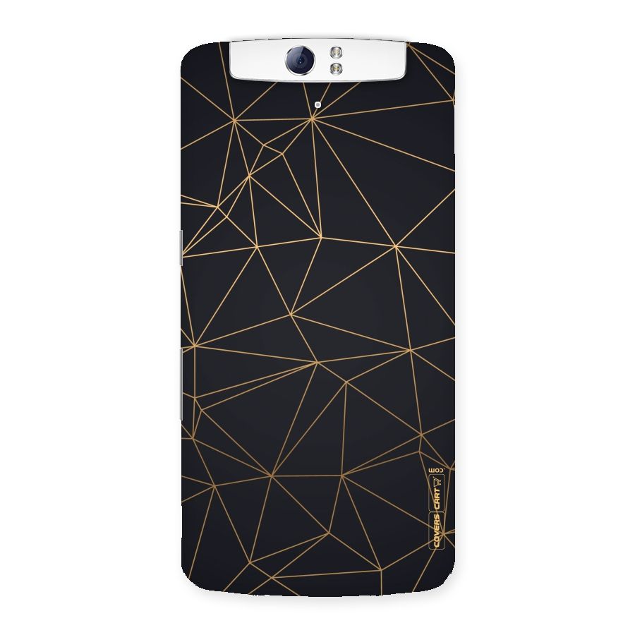Black Golden Lines Back Case for Oppo N1