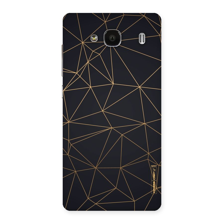 Black Golden Lines Back Case for Redmi 2