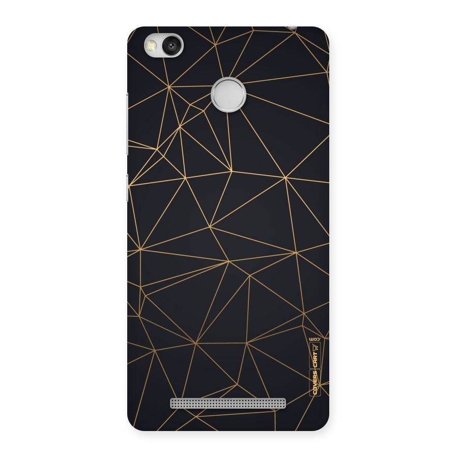 Black Golden Lines Back Case for Redmi 3S Prime