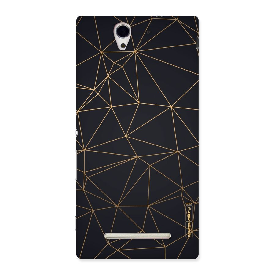 Black Golden Lines Back Case for Sony Xperia C3