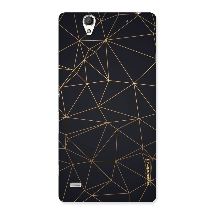 Black Golden Lines Back Case for Sony Xperia C4