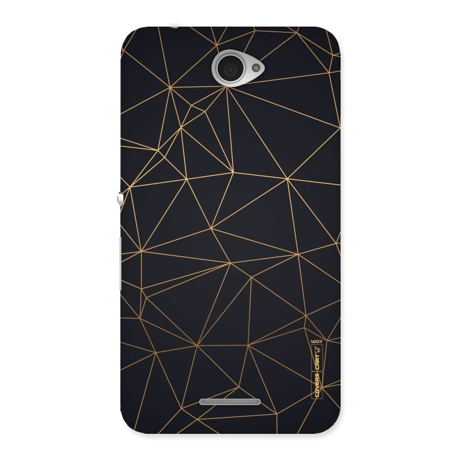 Black Golden Lines Back Case for Sony Xperia E4
