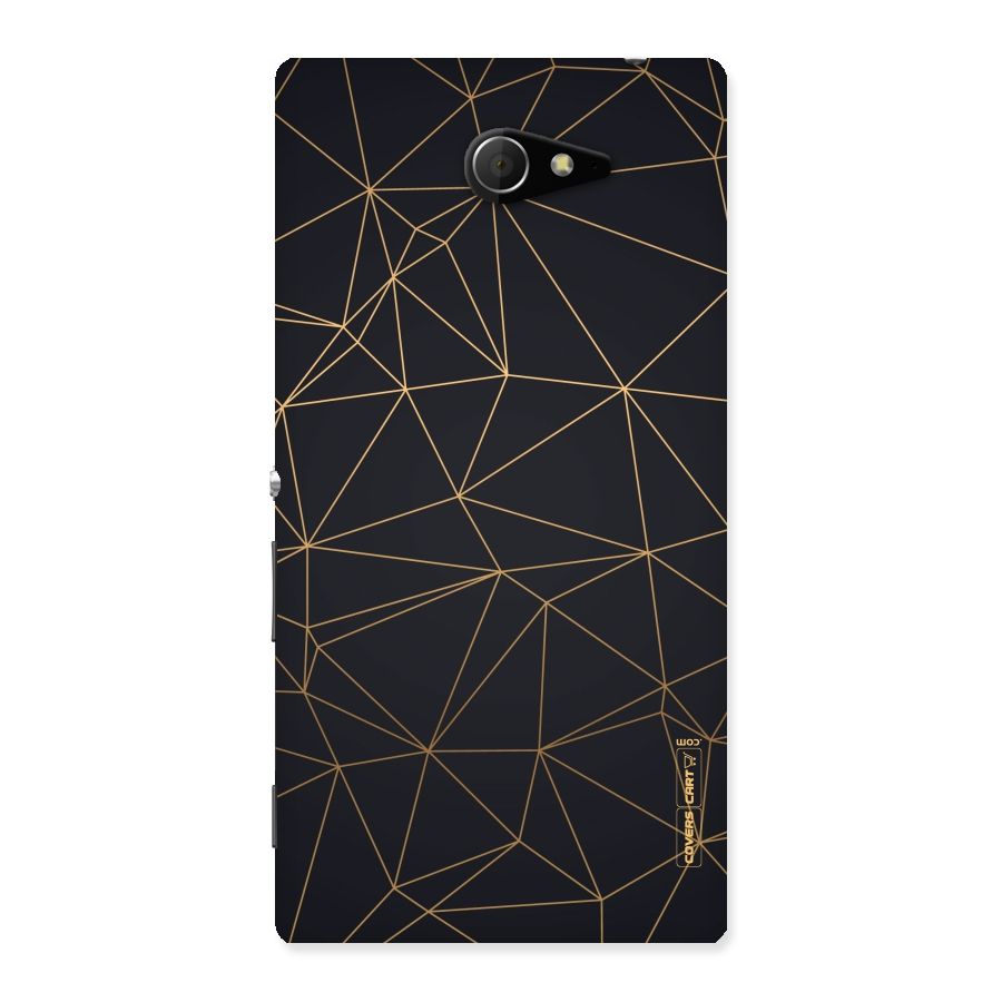 Black Golden Lines Back Case for Sony Xperia M2