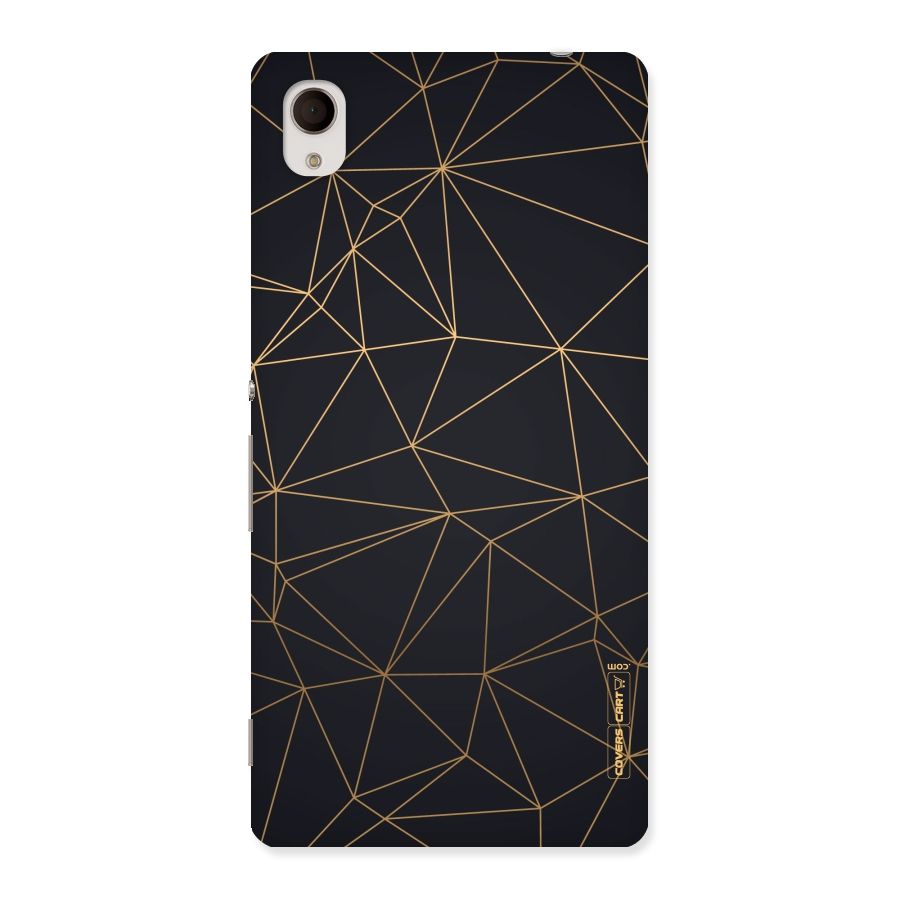 Black Golden Lines Back Case for Sony Xperia M4