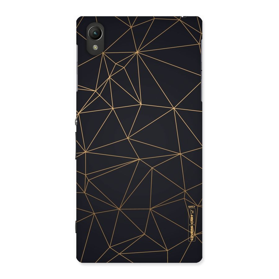 Black Golden Lines Back Case for Sony Xperia Z1