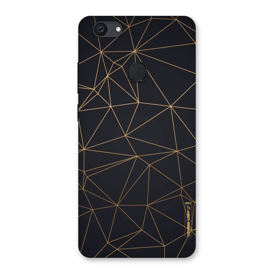 Black Golden Lines Back Case for Vivo V7 Plus