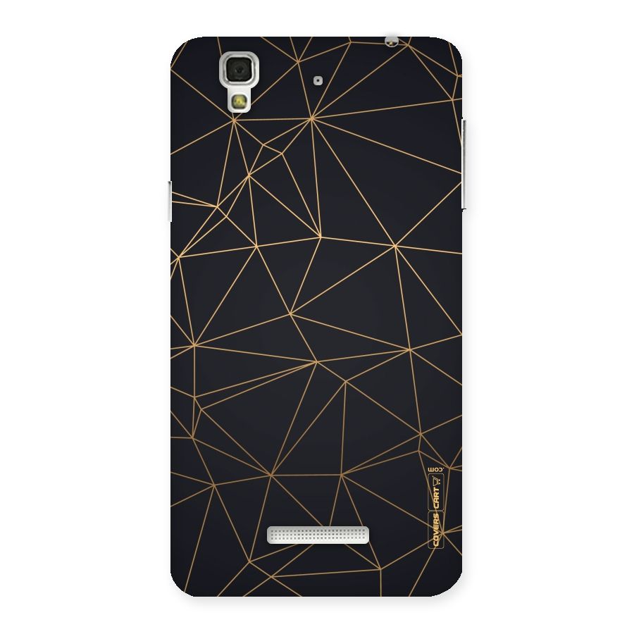 Black Golden Lines Back Case for YU Yureka Plus