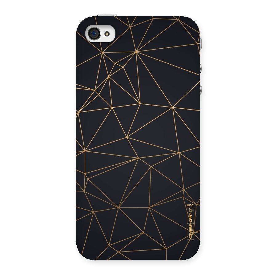 Black Golden Lines Back Case for iPhone 4 4s