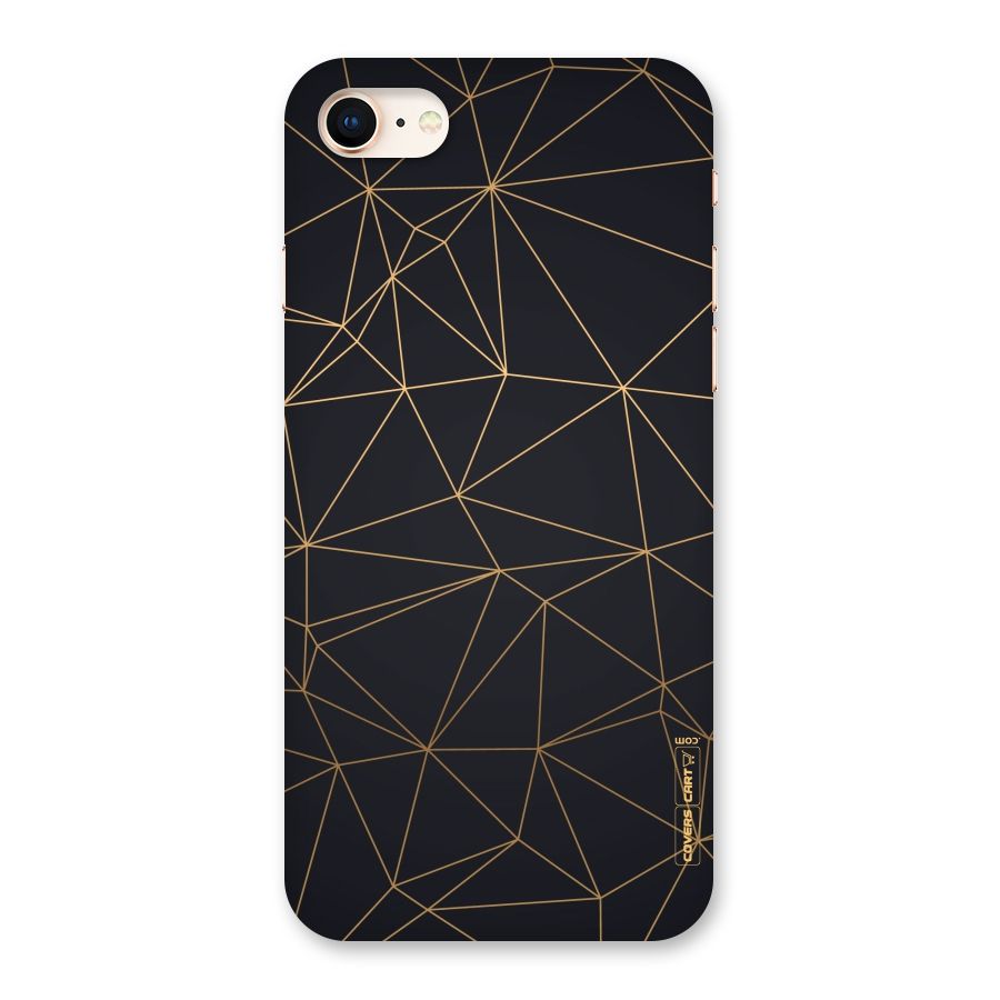 Black Golden Lines Back Case for iPhone 8