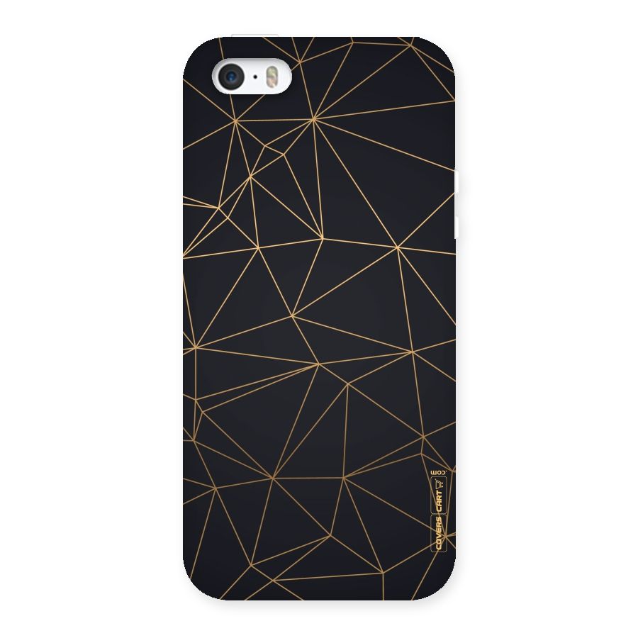 Black Golden Lines Back Case for iPhone SE
