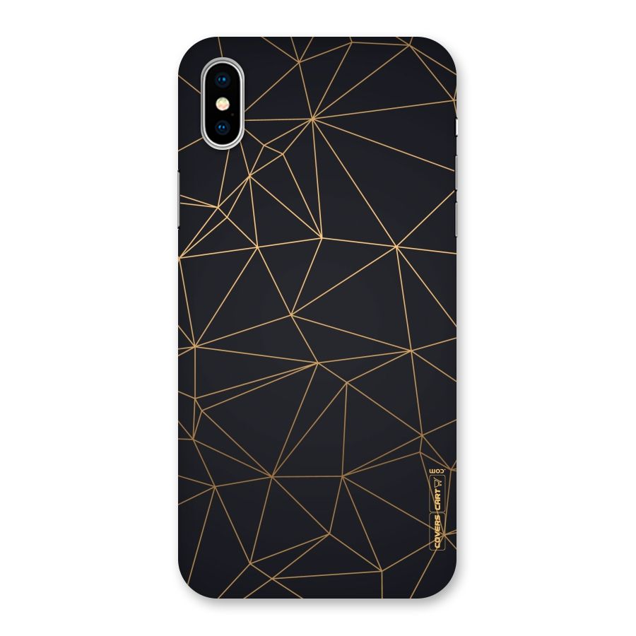 Black Golden Lines Back Case for iPhone X