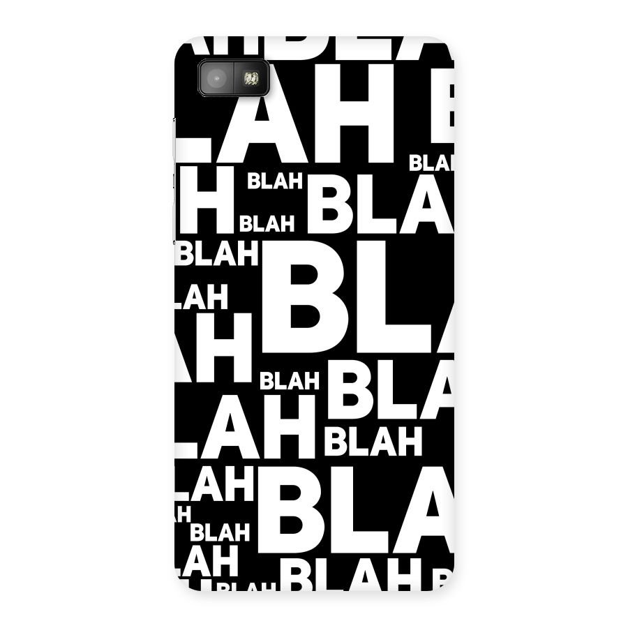 Blah Blah Pattern Back Case for Blackberry Z10