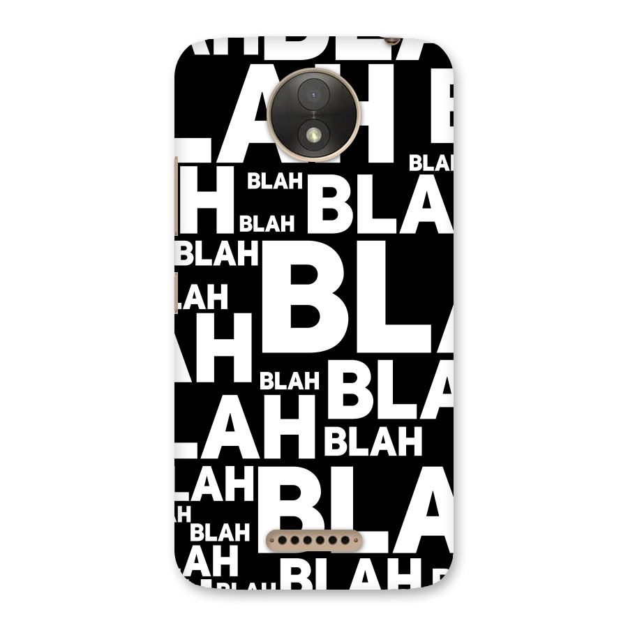 Blah Blah Pattern Back Case for Moto C Plus