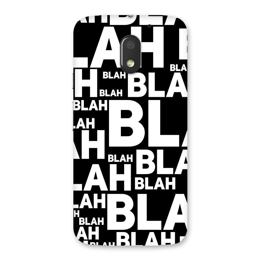 Blah Blah Pattern Back Case for Moto E3 Power