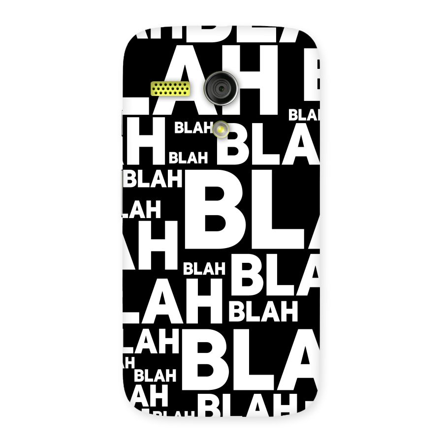 Blah Blah Pattern Back Case for Moto G