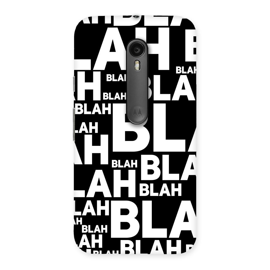 Blah Blah Pattern Back Case for Moto G3