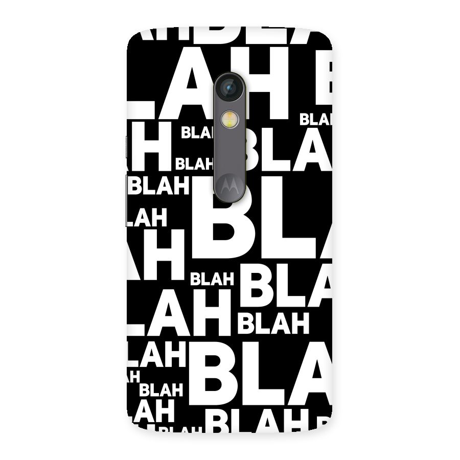 Blah Blah Pattern Back Case for Moto X Play
