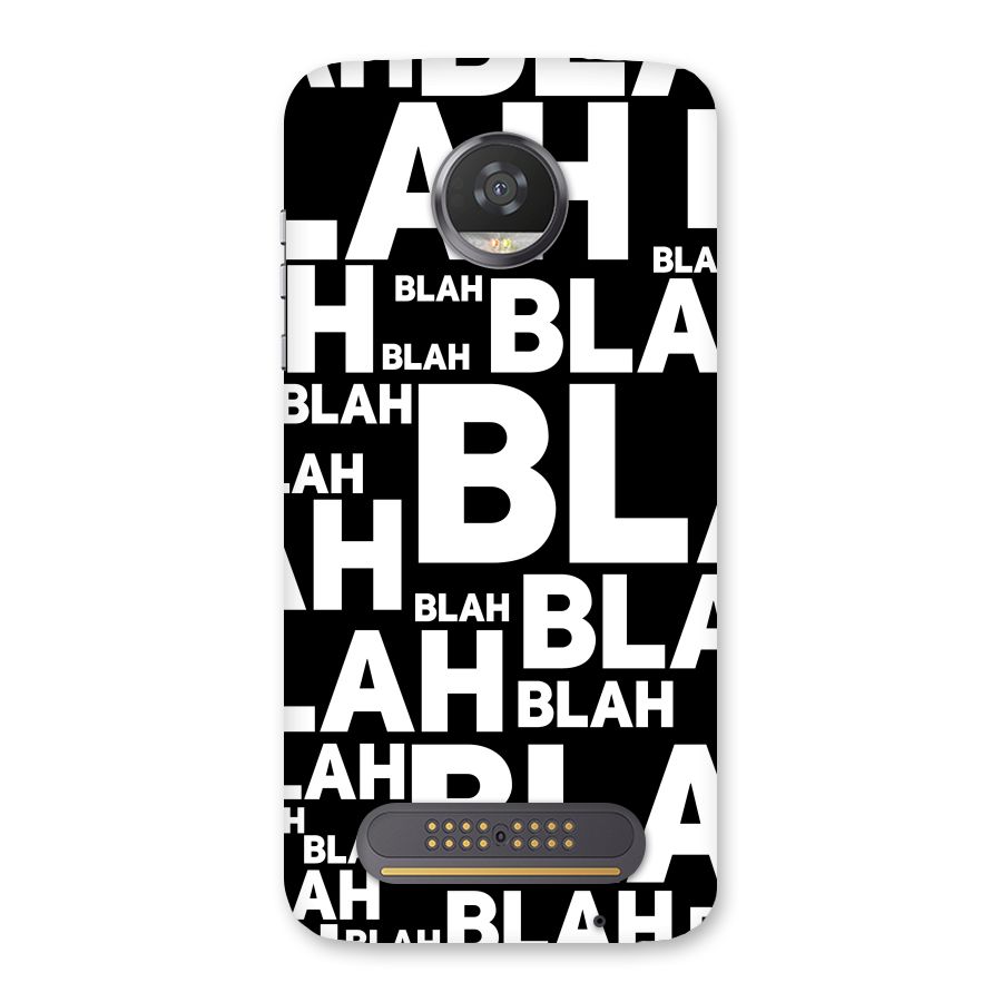 Blah Blah Pattern Back Case for Moto Z2 Play