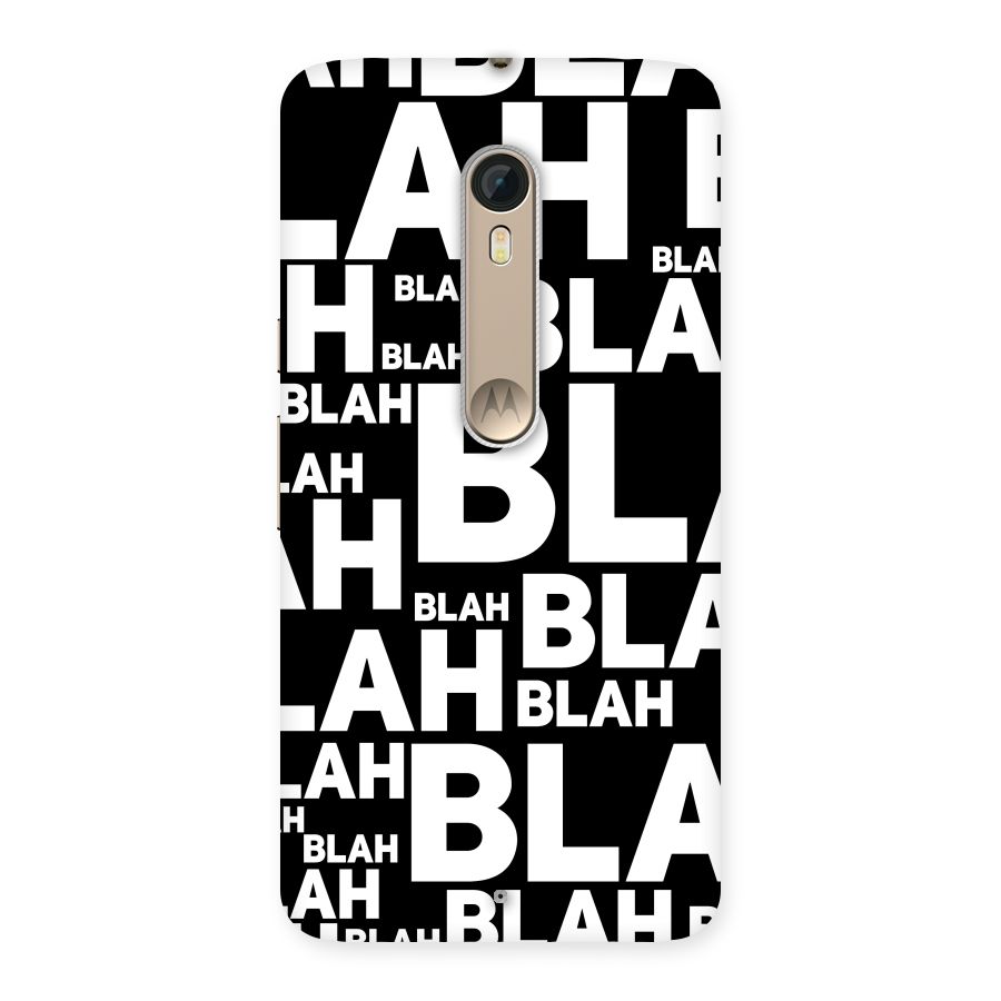 Blah Blah Pattern Back Case for Motorola Moto X Style