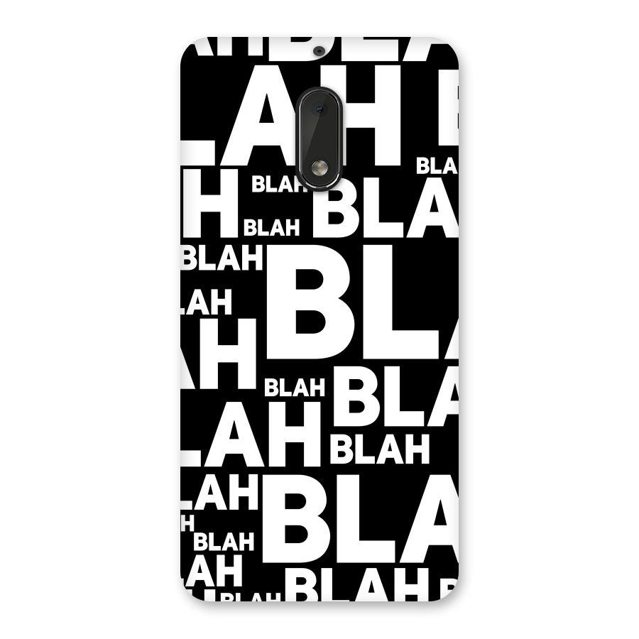Blah Blah Pattern Back Case for Nokia 6