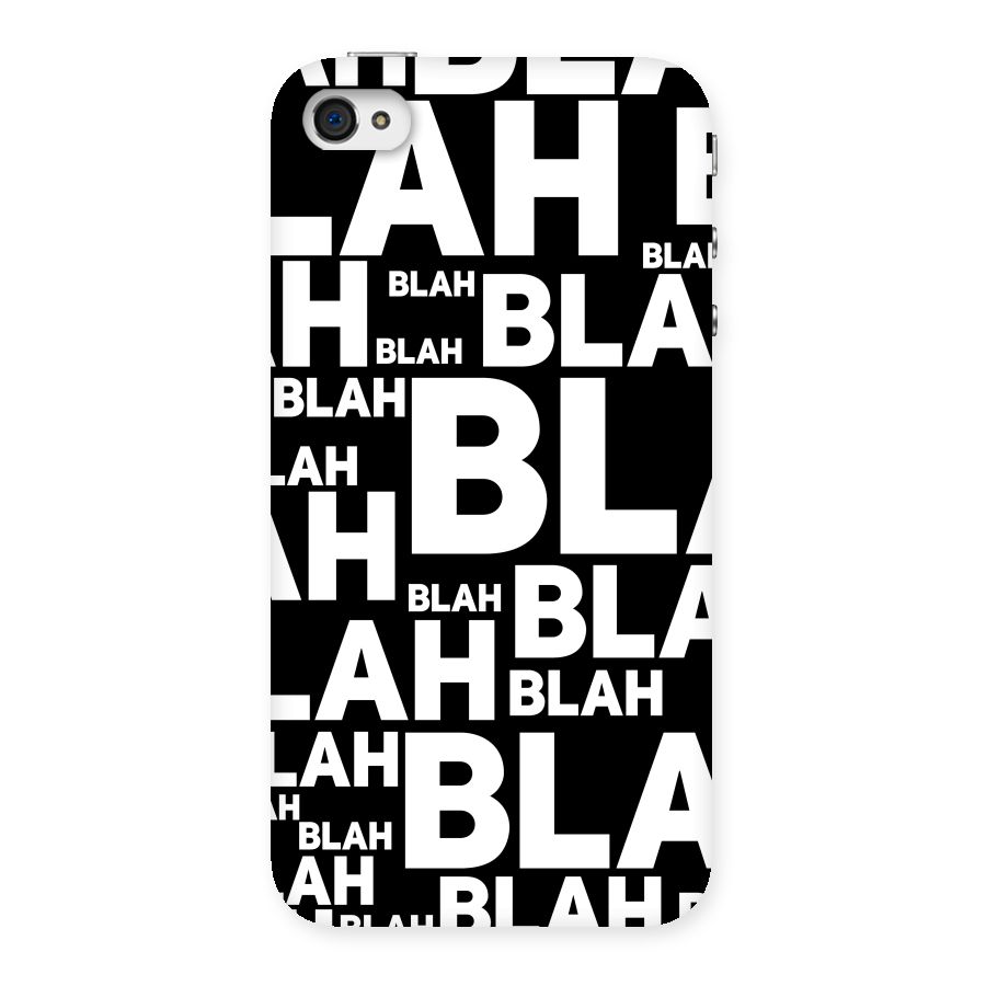 Blah Blah Pattern Back Case for iPhone 4 4s
