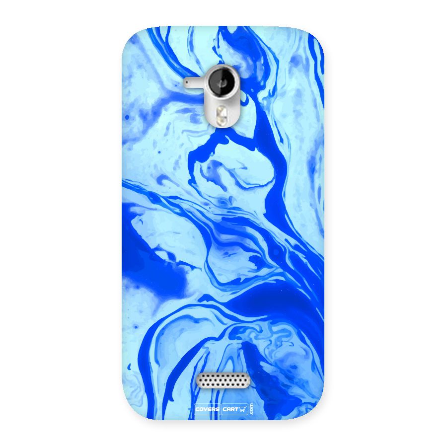 Blaze Blue Marble Texture Back Case for Micromax Canvas HD A116