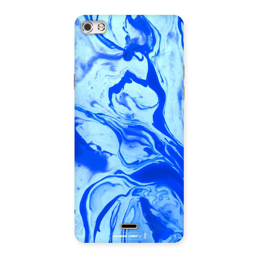 Blaze Blue Marble Texture Back Case for Micromax Canvas Silver 5