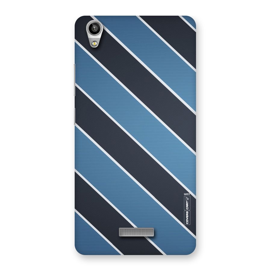 Blue Black Stripes Back Case for Lava-Pixel-V1