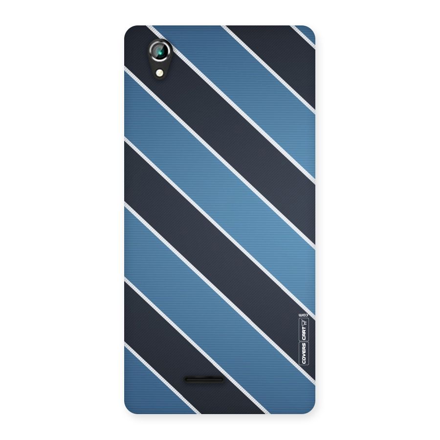 Blue Black Stripes Back Case for Lava Iris 800