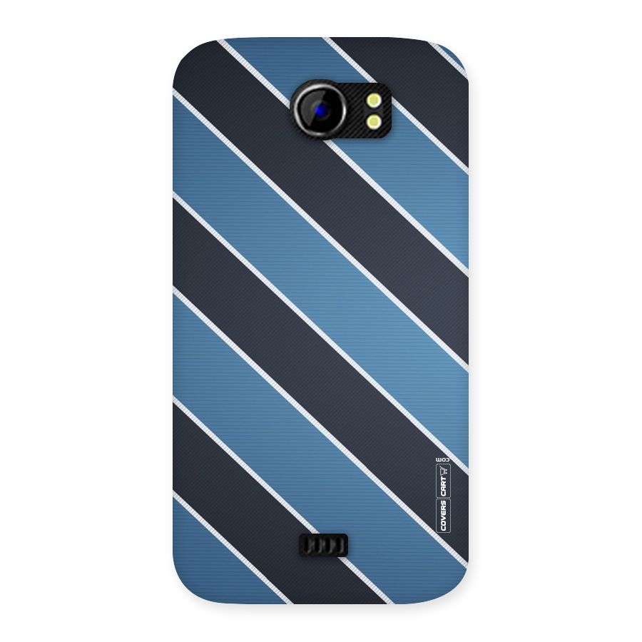 Blue Black Stripes Back Case for Micromax Canvas 2 A110
