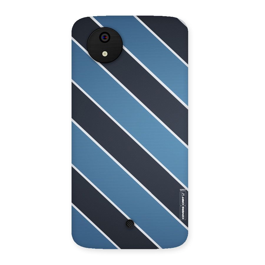 Blue Black Stripes Back Case for Micromax Canvas A1
