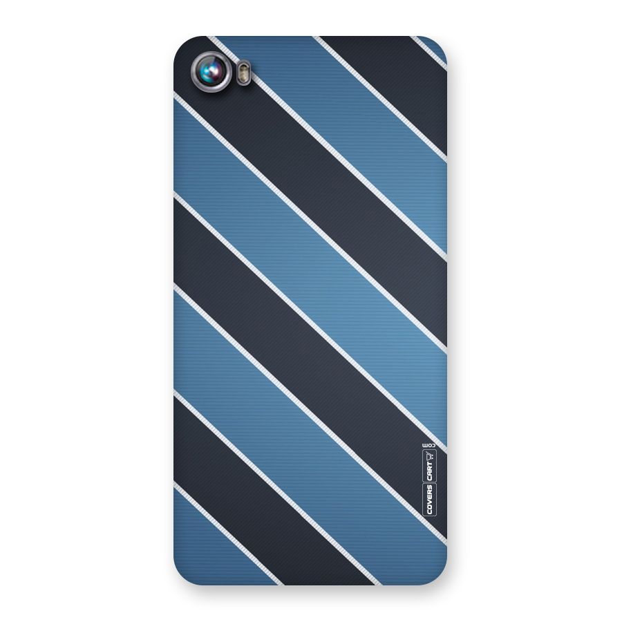 Blue Black Stripes Back Case for Micromax Canvas Fire 4 A107