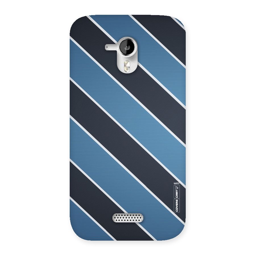 Blue Black Stripes Back Case for Micromax Canvas HD A116