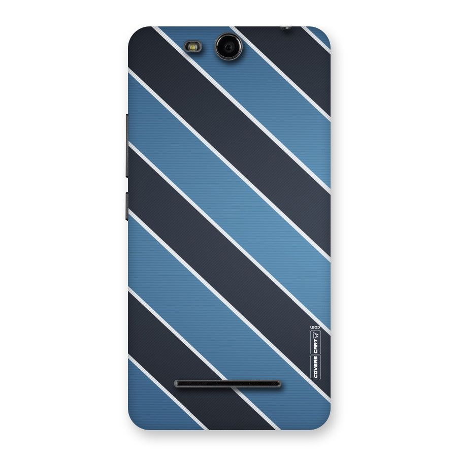 Blue Black Stripes Back Case for Micromax Canvas Juice 3 Q392