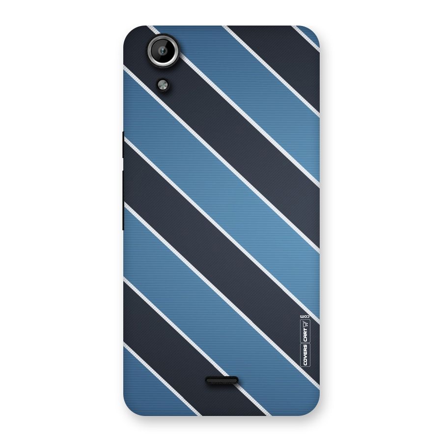 Blue Black Stripes Back Case for Micromax Canvas Selfie Lens Q345
