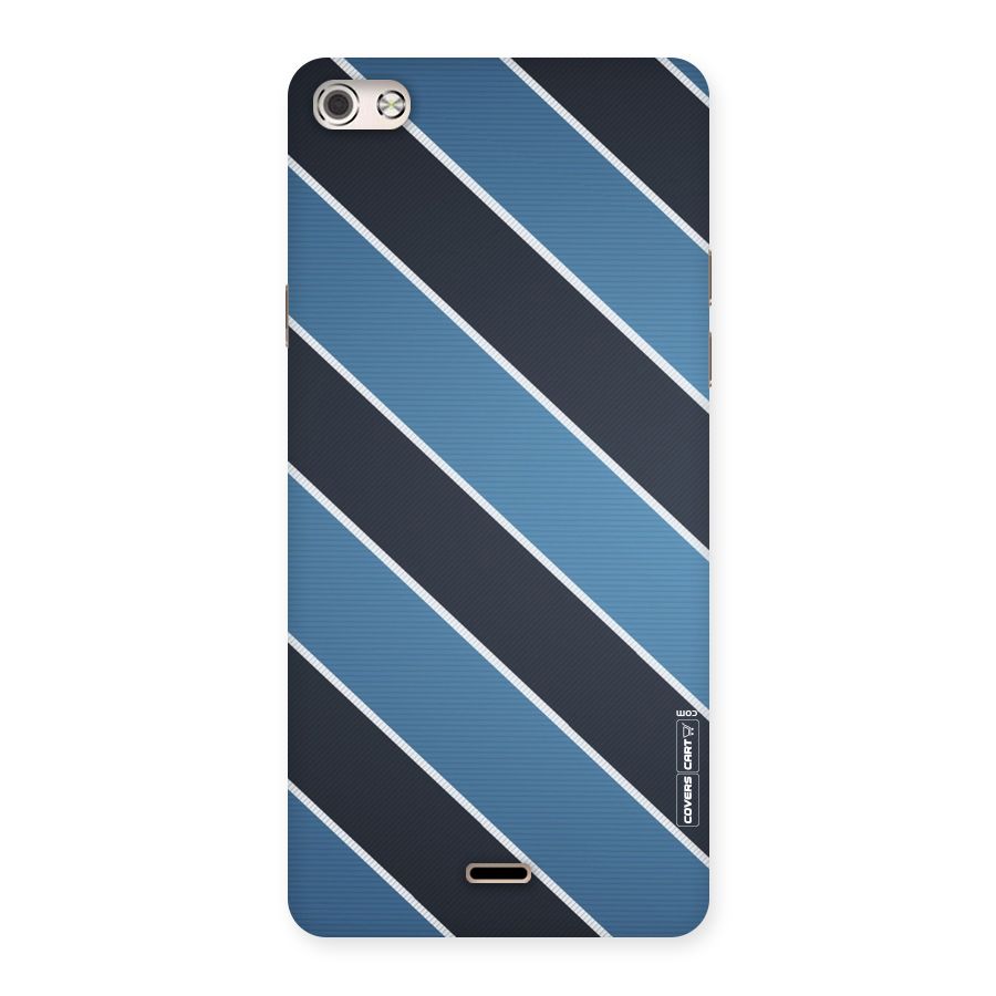 Blue Black Stripes Back Case for Micromax Canvas Silver 5