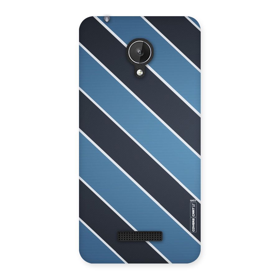 Blue Black Stripes Back Case for Micromax Canvas Spark Q380