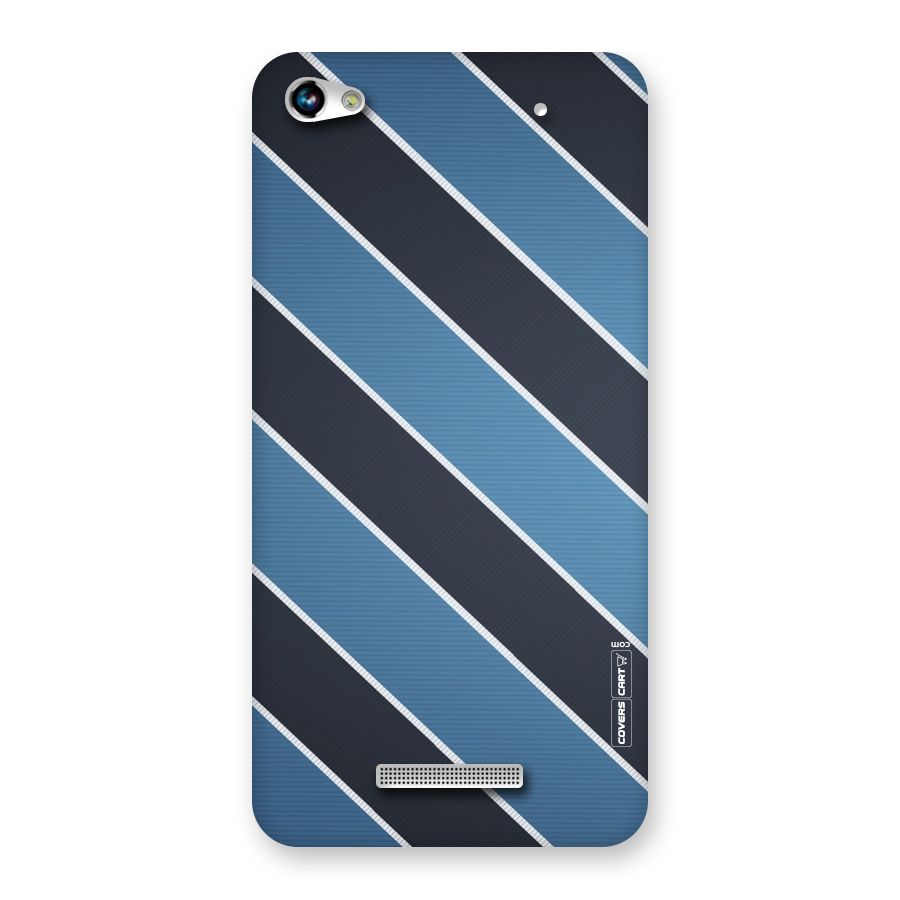 Blue Black Stripes Back Case for Micromax Hue 2