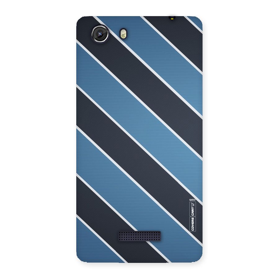 Blue Black Stripes Back Case for Micromax Unite 3