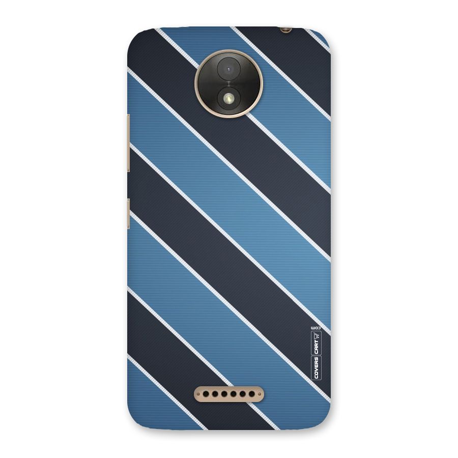 Blue Black Stripes Back Case for Moto C Plus