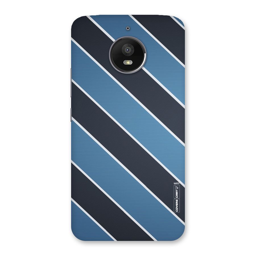 Blue Black Stripes Back Case for Moto E4 Plus